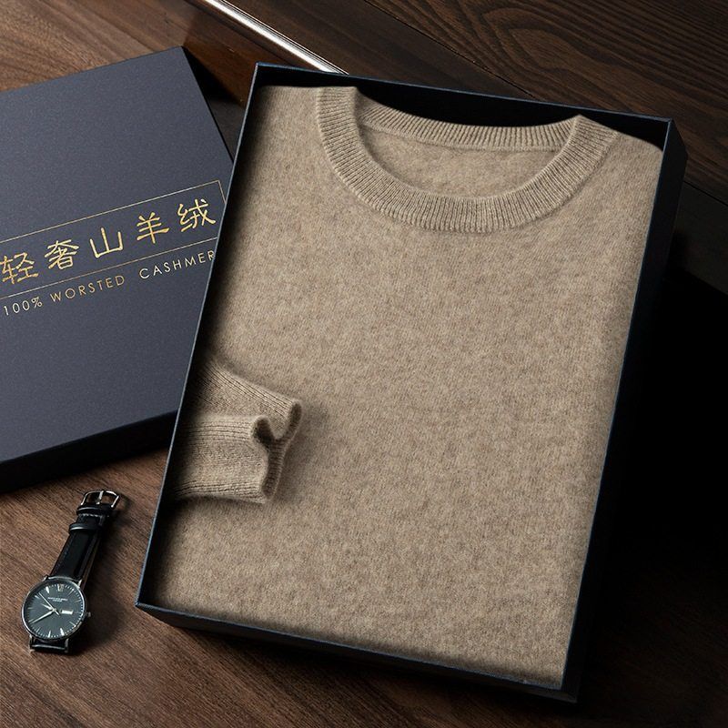 山羊绒2023秋冬新款内搭男士宽松