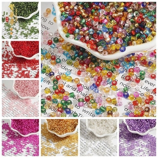 4MM灌银米珠玻璃散珠子手工DIY发簪流苏手链戒指饰品材料配件