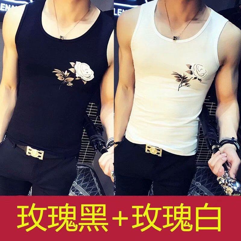 【1/2/3件装】男士背心纯色修身型运动健身内穿打底无袖紧身汗衫