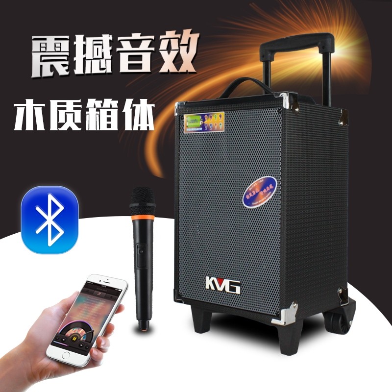 红日大功率广场舞音响8寸便携式卡U盘电瓶12V户外音箱移动拉杆插