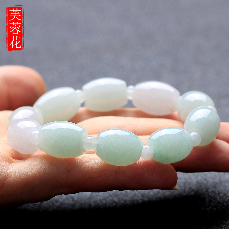 芙蓉花天然翡翠a货路路通玉手链女款玉珠手链浅绿色玉石手串男,珠宝/钻石/翡翠,手链/手串,淘宝优惠券,粉丝福利购,淘宝优惠卷