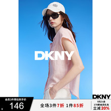 DKNY/唐可娜儿25年夏季女口袋装饰条纹轻薄无袖衬衫