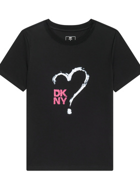 DKNY唐可娜儿春夏季短袖T恤女正肩创意印花简约时尚潮流上衣百搭