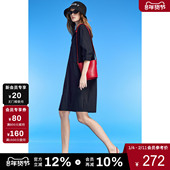 DKNY唐可娜儿夏季 小翻领休闲宽松女连衣裙时尚 款 通勤风百搭修身