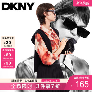 衬衫 艺术感花火印花晕染碎褶宽松长袖 女 新款 DKNY唐可娜儿2025秋季