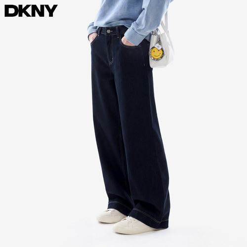 DKNY唐可娜儿加绒丹宁牛仔裤女秋