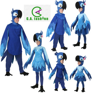 万圣节动物里约大冒险成人儿童幼儿男女鹦鹉装扮亲子舞台表演服装