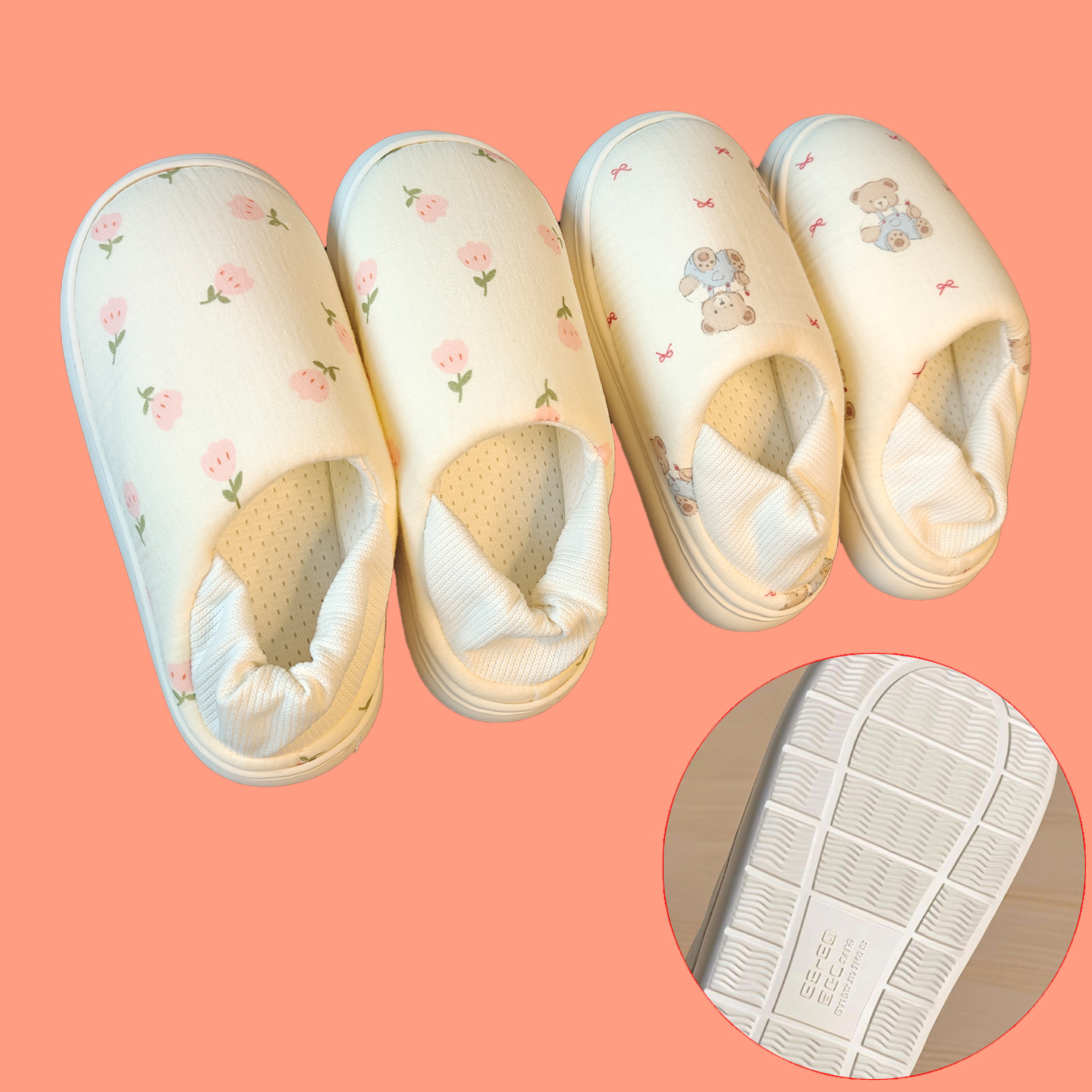 月子棉拖鞋秋冬季包跟防滑软底室内静音无声防水透气保暖孕妇产后