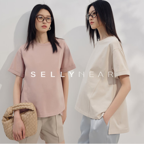 SELLYNEARA型遮肚不显怀T恤上衣