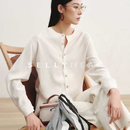 SELLYNEAR孕妇春装衬衫上衣2026新款时尚宽松孕期洋气可哺乳衬衣