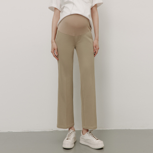 裤 SELLYNEAR孕妇春秋款 高级米色弹力宽松可调节托腹直筒西装
