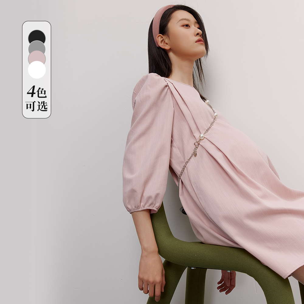 SELLYNEAR宽松A摆时髦挎包连衣裙