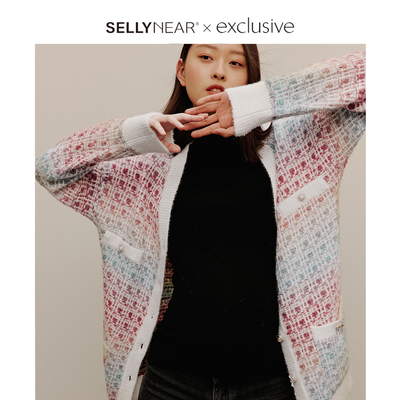 SELLYNEAR时尚宽松休闲针织开衫