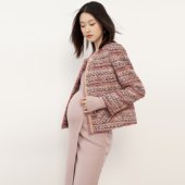 SELLYNEAR孕妇外套秋冬装 外穿新款 高端时髦莓果红优雅小香风外套