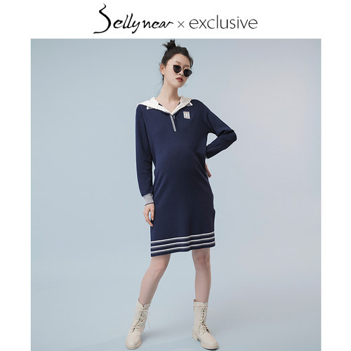 SELLYNEAR可拆卸帽子毛衫连衣裙