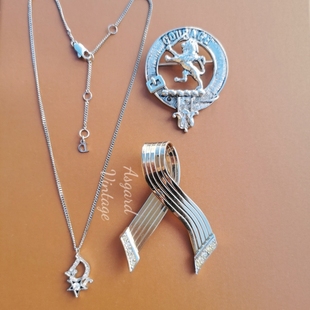 Boucher打標絲帶胸針D奧打標logo項鏈品牌打標獅子胸針vintage