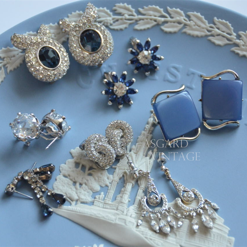 joan rivers coro无标老物件银色耳夹耳钉合辑vintage古董首饰