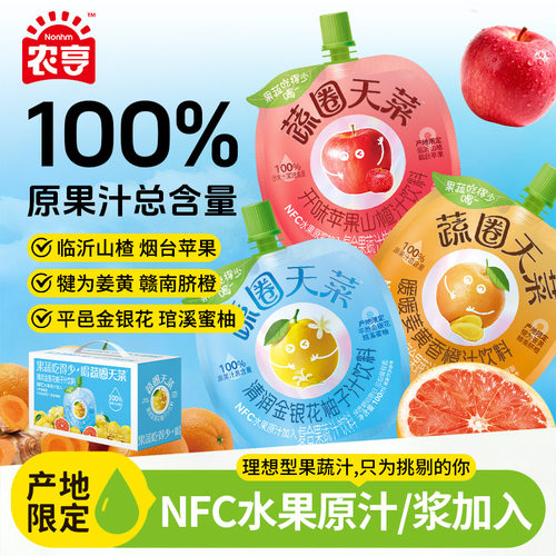 农亨金银花柚子汁100ml果汁饮品