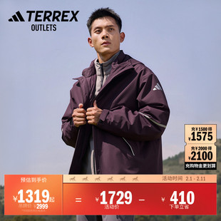 防水透湿户外鹅绒三合一冲锋衣男女 80绒子adidas阿迪达斯TERREX