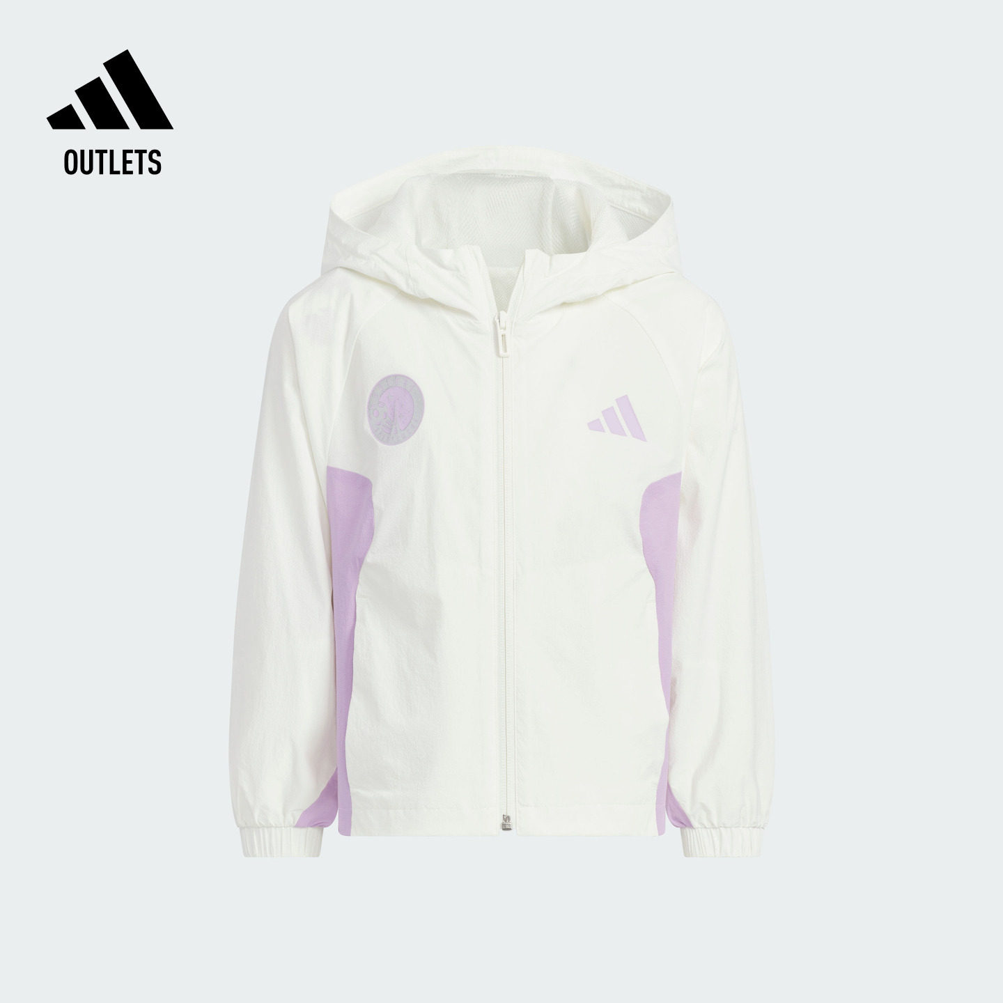 女小童凉感防晒UPF50+梭织休闲连帽防晒衣adidas阿迪达斯轻运动