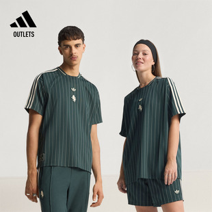 尤文图斯复古条纹足球休闲文化短袖球衣男女adidas阿迪达斯