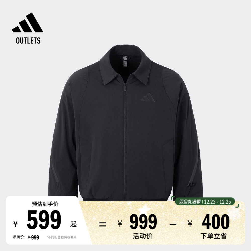 阿迪达斯男加绒宽松飞行员外套