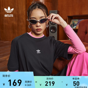 夏adidas阿迪达斯官方outlets三叶草 简约运动圆领短袖 连衣裙女装