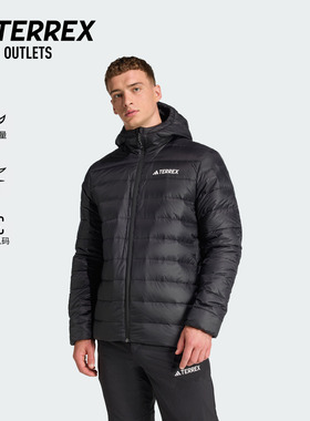 拒水防风保暖户外运动鸭绒连帽羽绒服男秋冬adidas阿迪达斯TERREX