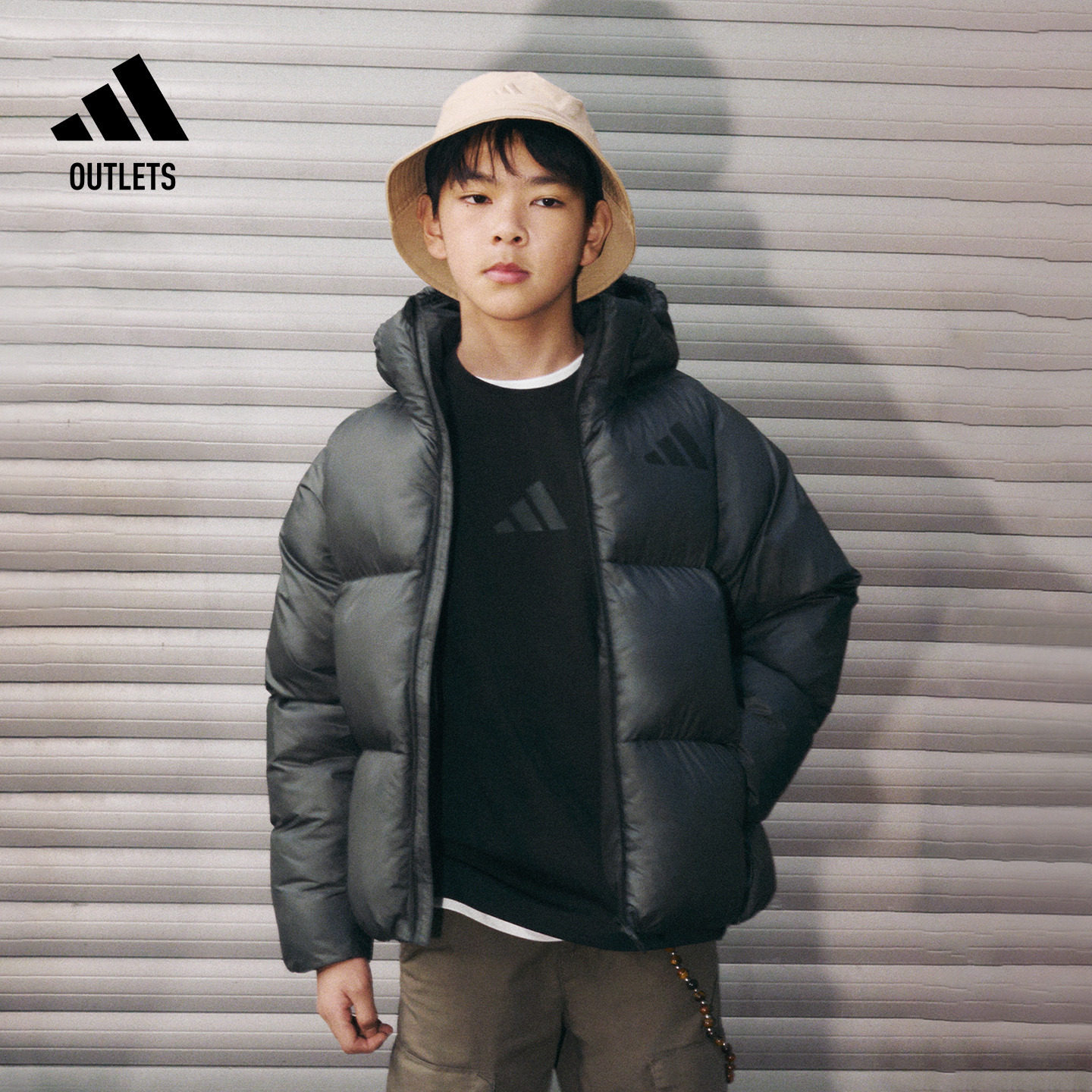 大童ZNE系列黑标制服防风保暖休闲梭织连帽棉服adidas阿迪达斯