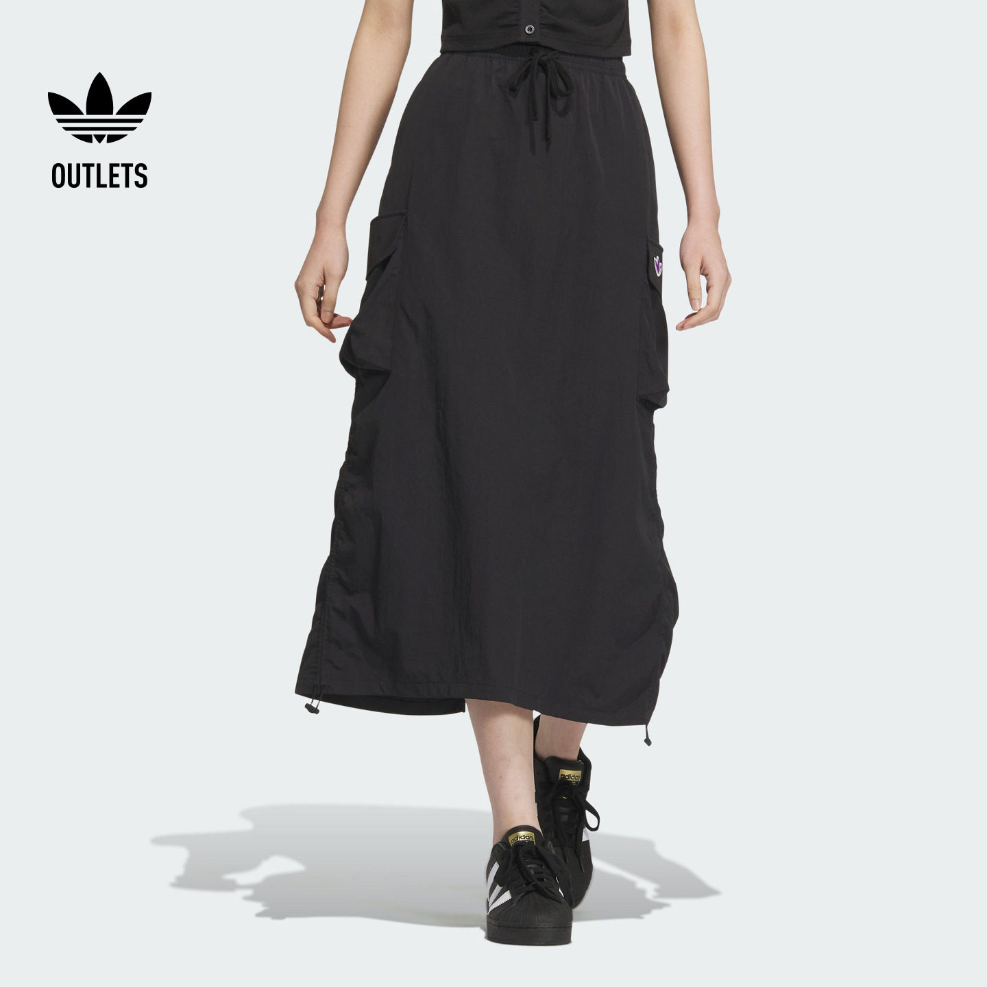 时尚工装风运动半身裙伞裙女装adidas阿迪达斯官方outlets三叶草