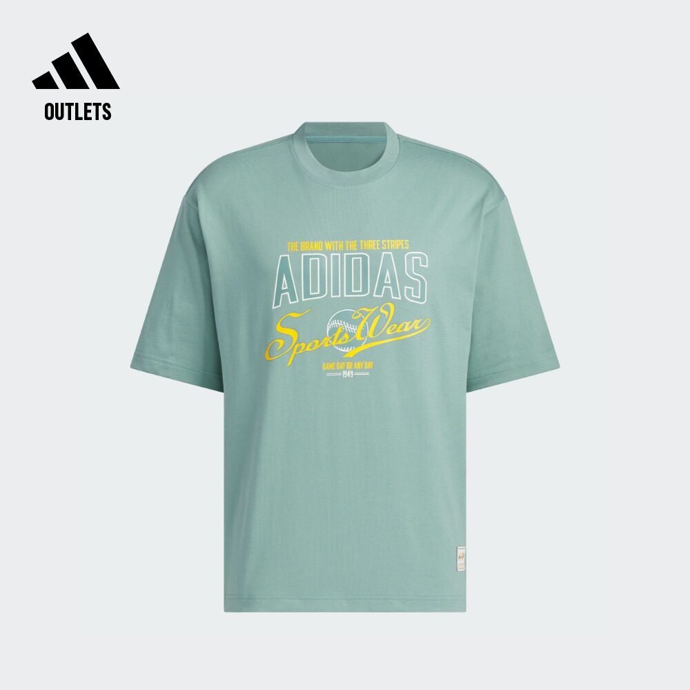 休闲纯棉上衣圆领短袖T恤男装adidas阿迪达斯官方outlets轻运动