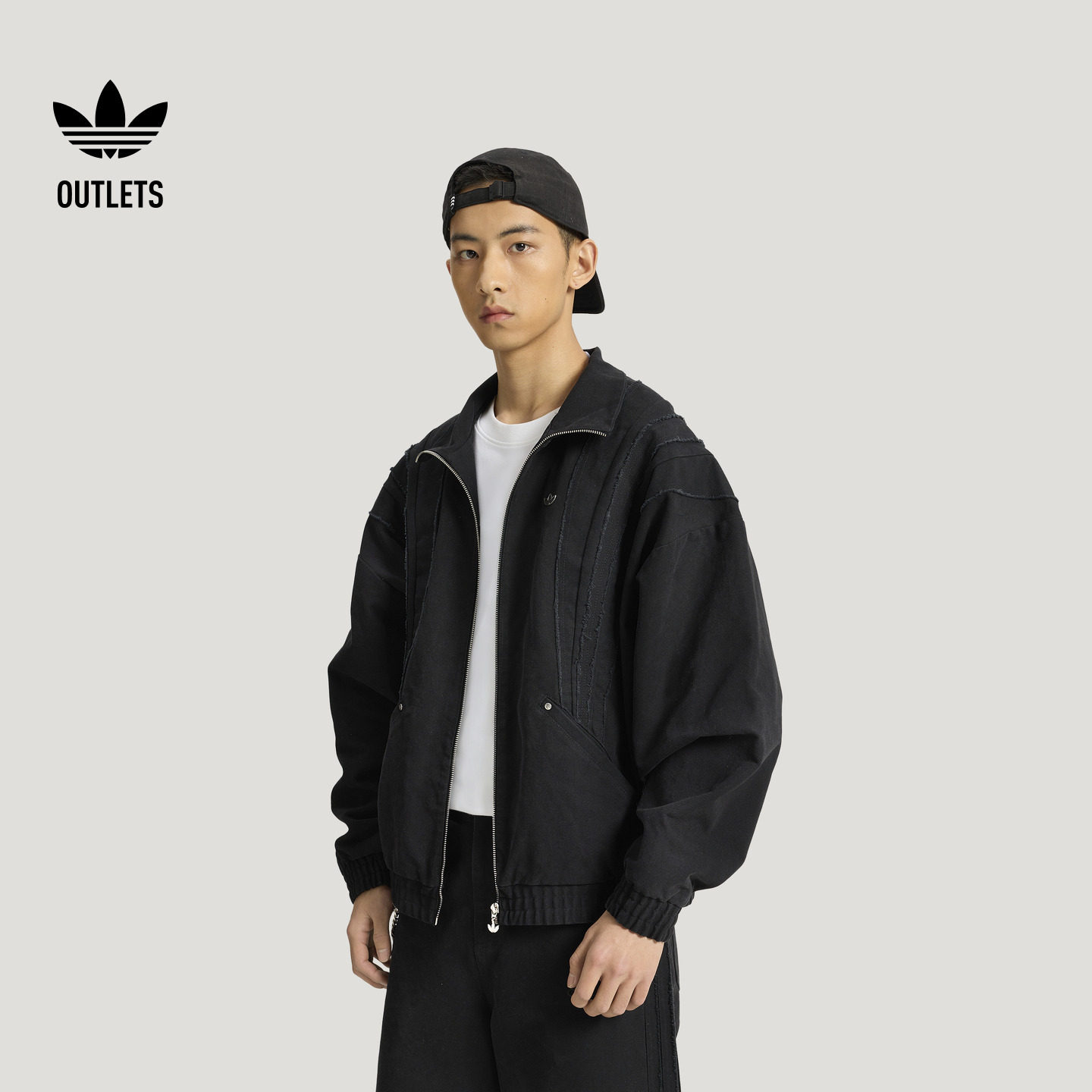 王鹤棣同款休闲复古运动风夹克薄外套男春季adidas阿迪达斯三叶草图片