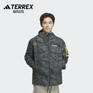 国家地理联名防风防水透湿透汽连帽冲锋衣男adidas阿迪达斯TERREX