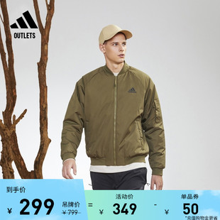 户外保暖飞行员棉服外套男装 adidas阿迪达斯官方outlets轻运动