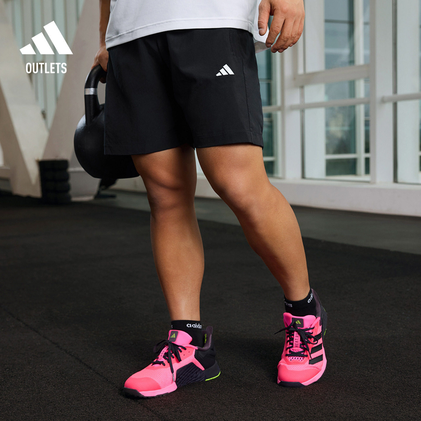简约舒适运动健身抽绳短裤男装adidas阿迪达斯官方outlets
