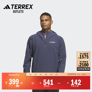 冒险衣橱系列户外运动连帽软壳衣外套男装adidas阿迪达斯TERREX