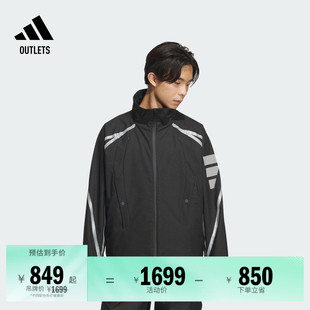 FOS系列拒水休闲时尚 adidas阿迪达斯轻运动 宽松梭织夹克外套男装