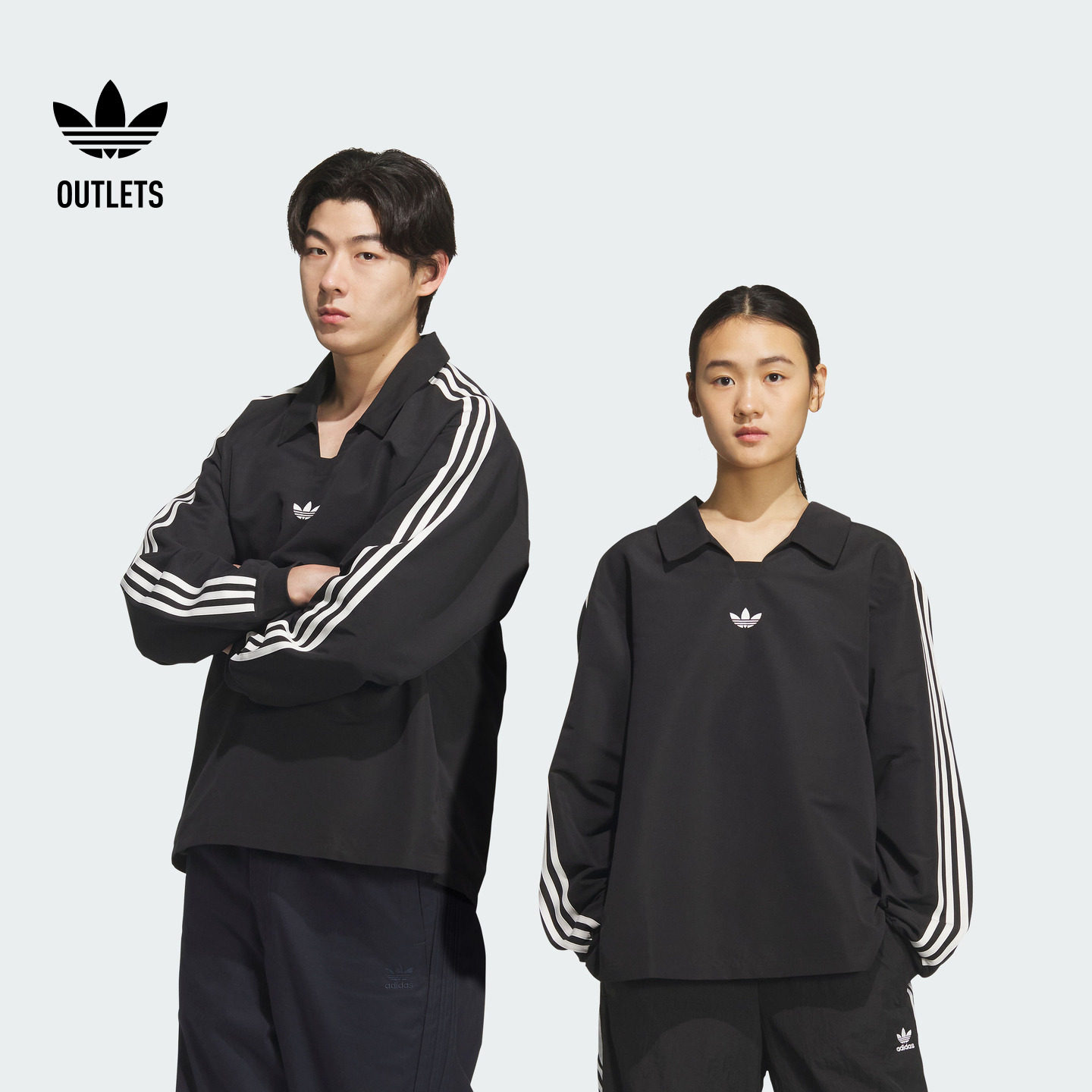 运动长袖POLO衫男女adidas阿迪达斯官方outlets三叶草KF9602