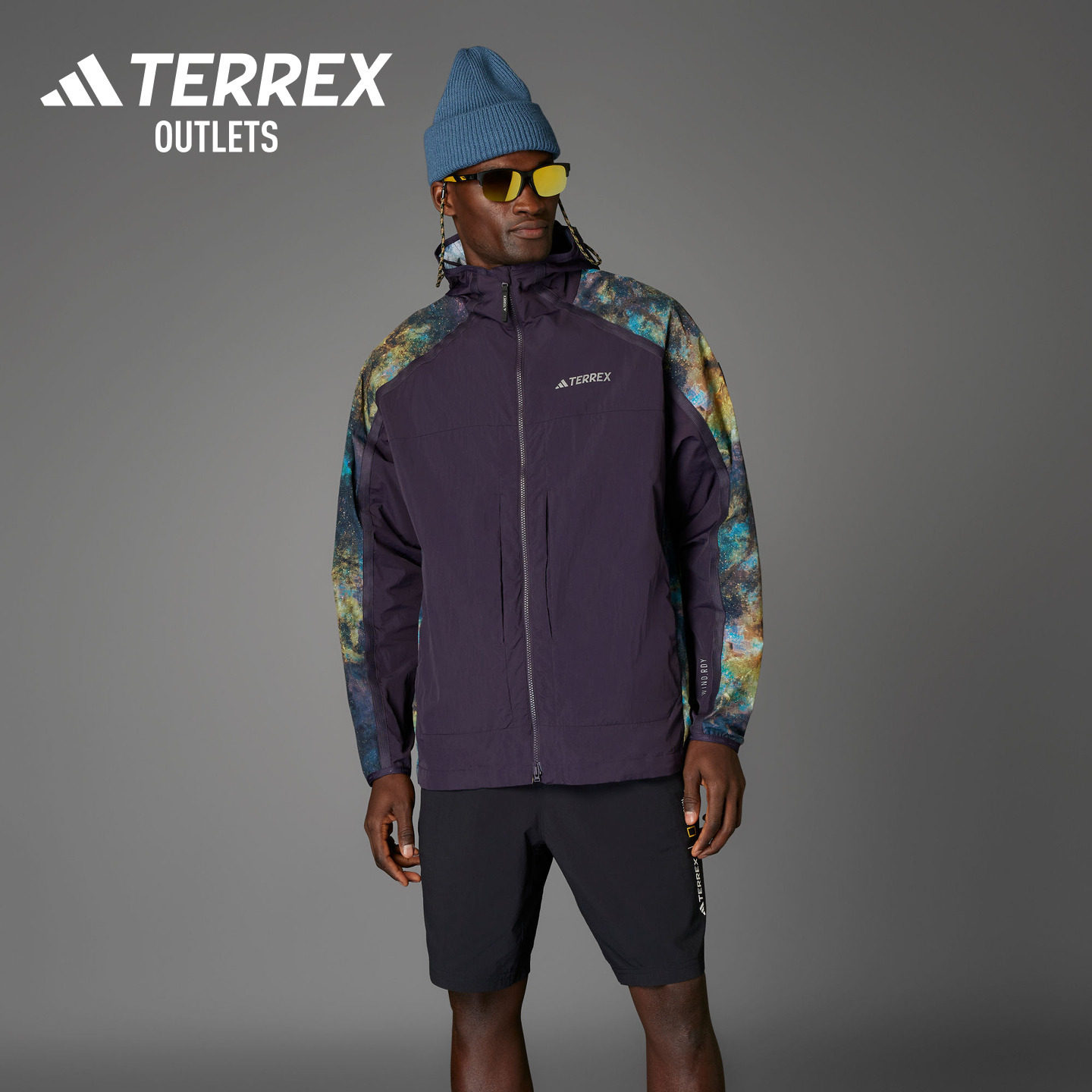 国家地理联名防风防晒UPF100+户外防晒衣男adidas阿迪达斯TERREX