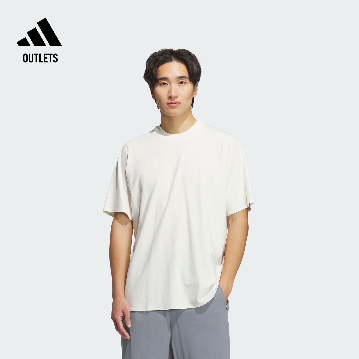武宗系列凉感简约上衣圆领短袖T恤男装adidas阿迪达斯轻运动