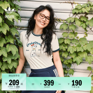马思纯同款 T恤女adidas阿迪达斯三叶草 迪士尼101斑点狗联名短袖