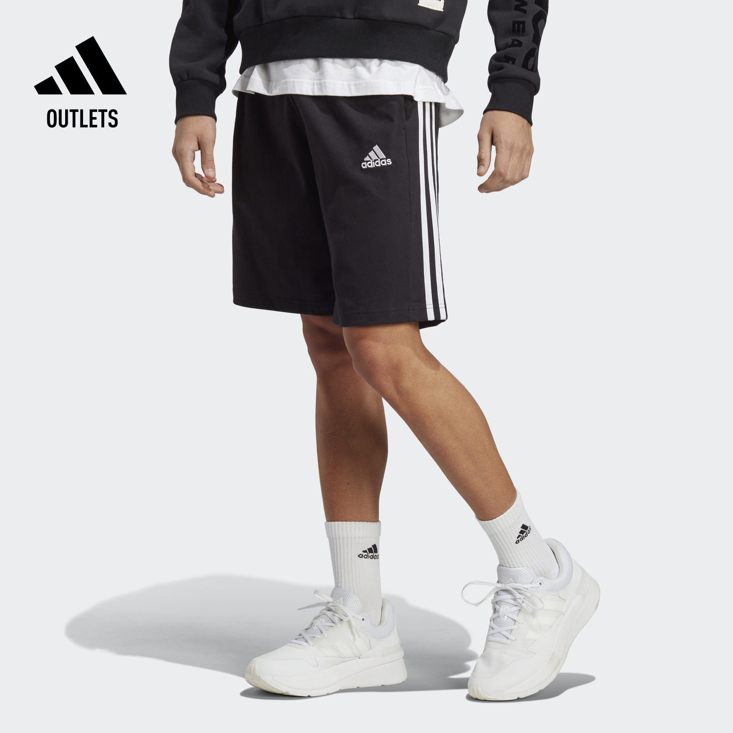 休闲舒适撞色三条纹短裤男装adidas阿迪达斯官方outlets轻运动