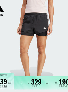 二合一舒适挺阔运动健身短裤女夏季adidas阿迪达斯outlets JJ3116