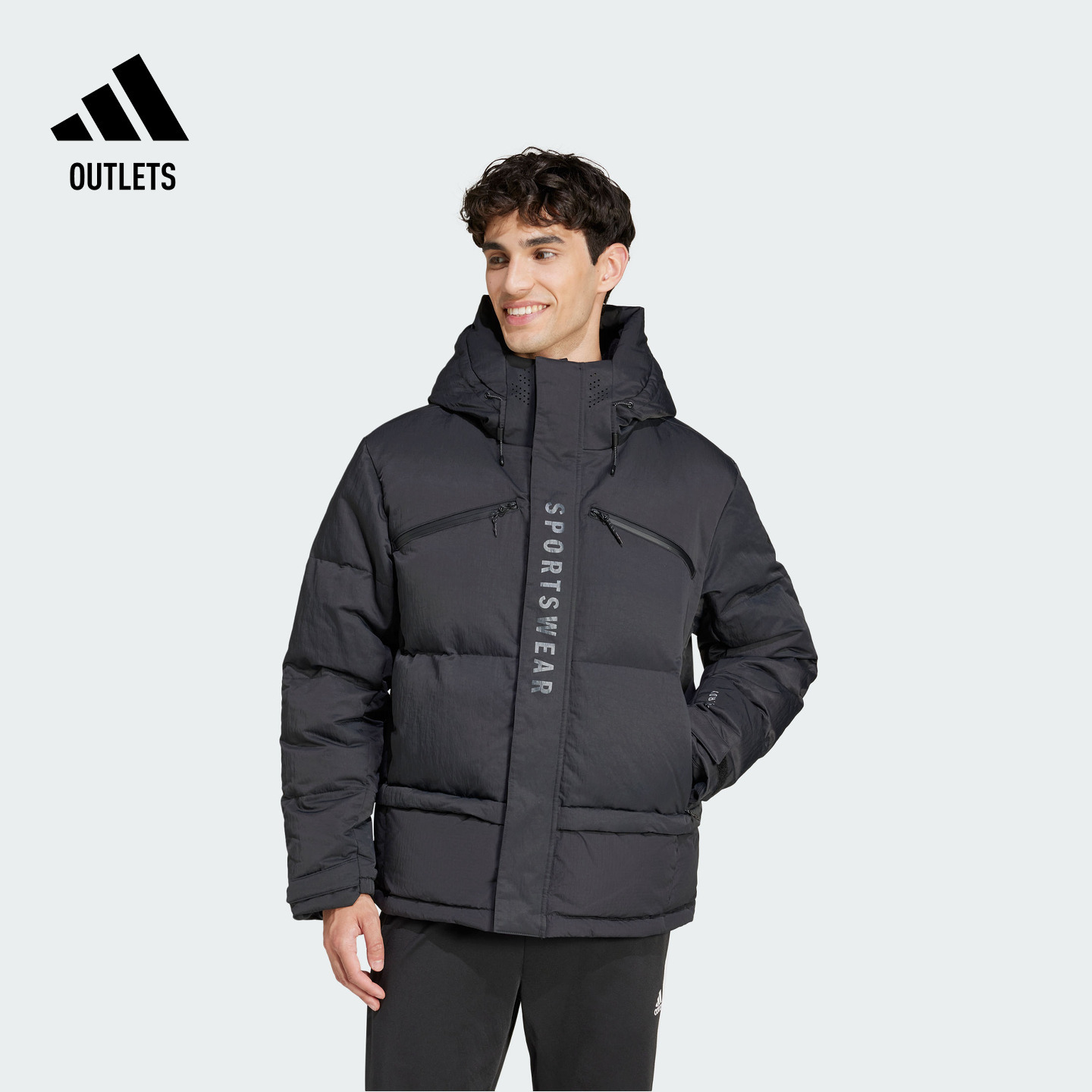 阿迪达斯男650蓬保暖鹅绒羽绒服