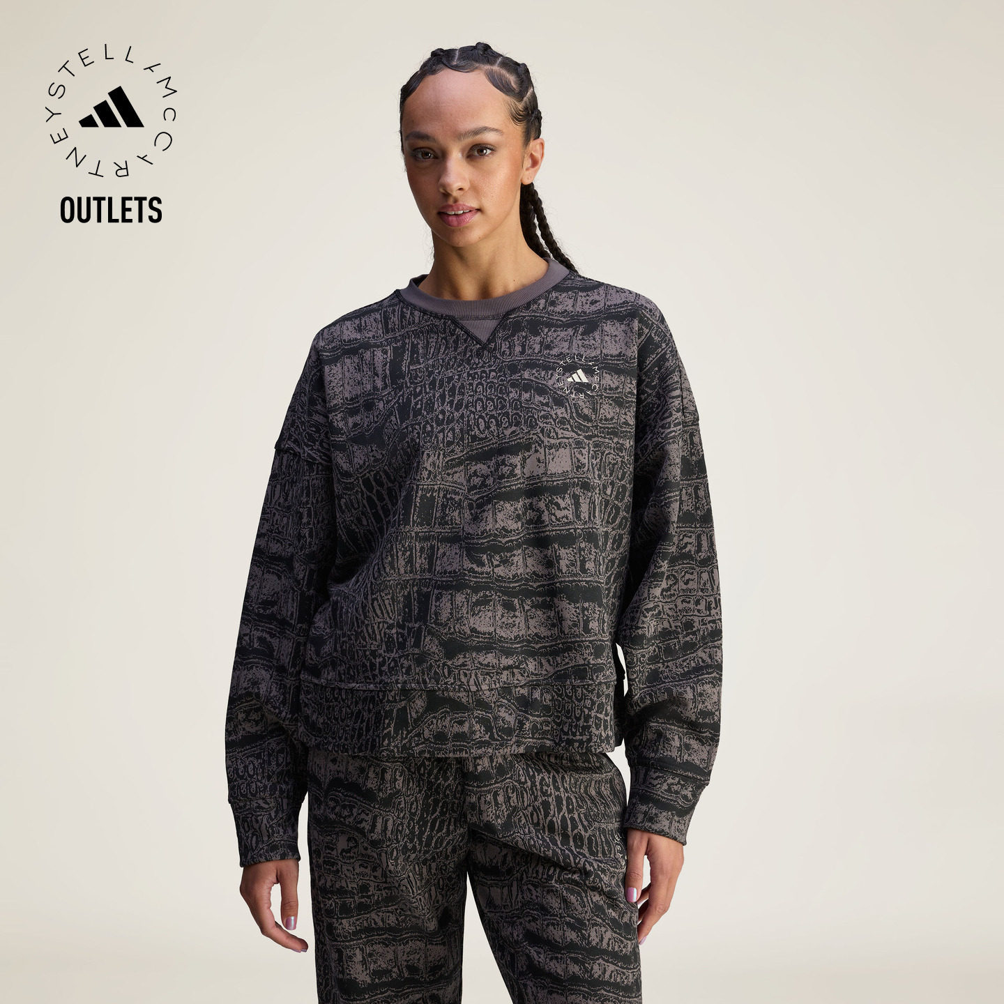 印花运动纯棉圆领套头卫衣女装adidas阿迪达斯Stella Mc