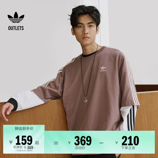 oversize纯棉圆领短袖 adidas阿迪达斯官方outlets三叶草 T恤男夏季