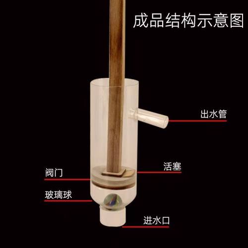 手工diy简易活塞式抽水机模型八年级物理科学实验材料包创新教具