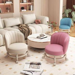 超静音万向滑轮矮凳贝壳凳客厅加厚成人可移动家用靠背小沙发凳子