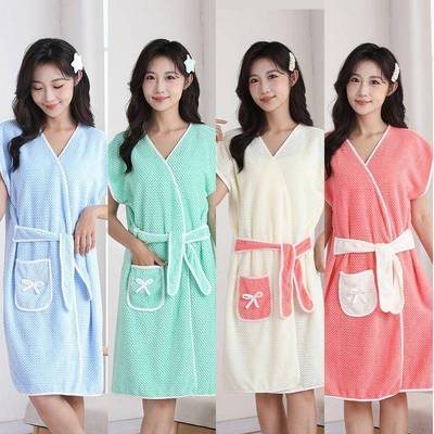 浴巾家用加厚女可穿可裹洗澡浴裙成人系带穿式浴袍吸水柔软不掉毛