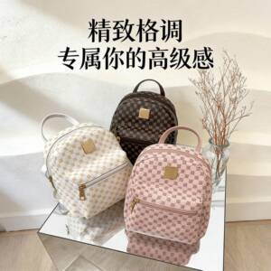 女士前袋印花书包2026新款双肩包时尚百搭韩版背包手提小包包